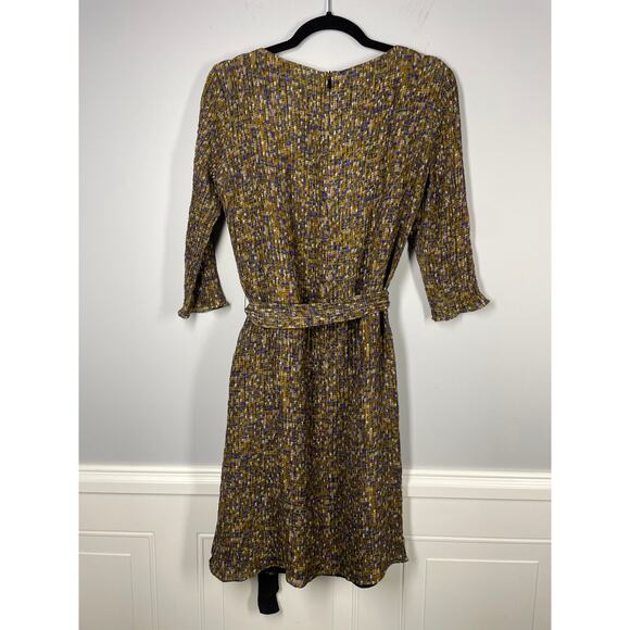 Boss, Hugo Boss, Size 10, Black Silk & Cupro Shift Dress, 3/4 Sleeve, Tie Waist - Picture 8 of 9